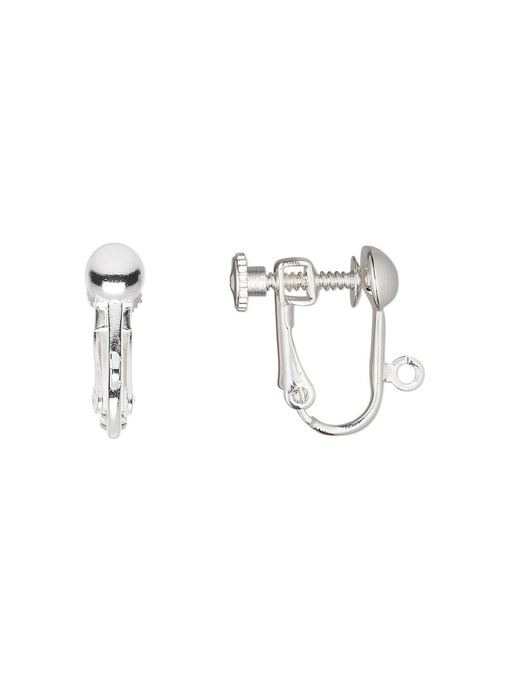 925 Silver Plated Adjustable Screw Back Clip On Earclip Earring Findings 10 pcs